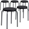Flash Furniture Stackable Stool with Black Seat and Silver Powder Coated Frame 5-YK01B-GG